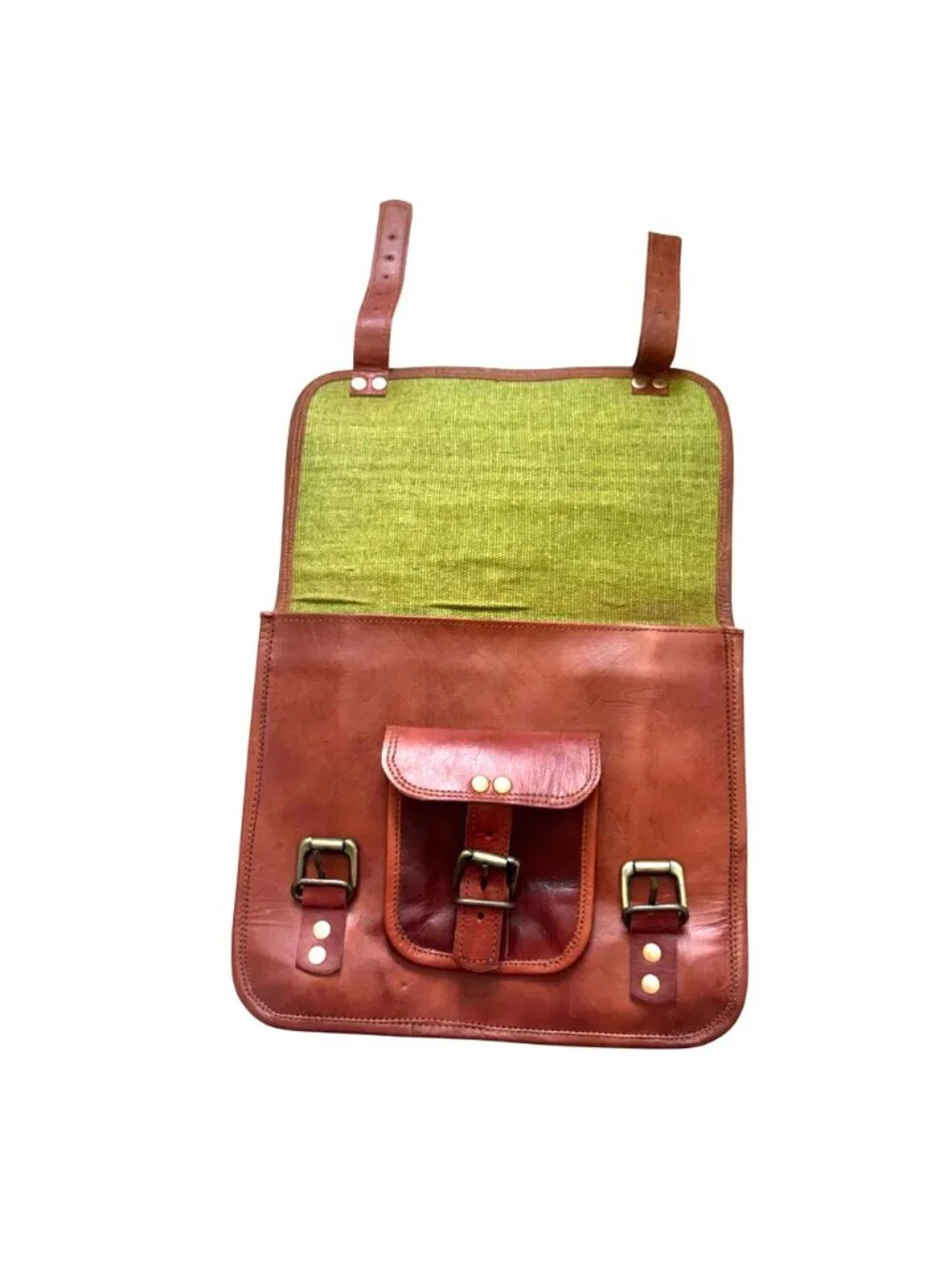 Men's Satchel Messenger HandBag Brown Leather Vintage Laptop Briefcase School